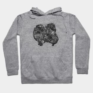 pomeranian dog black and white art Hoodie